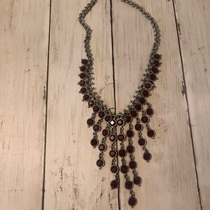 Lucky Brand Silver and purple Statement Necklace